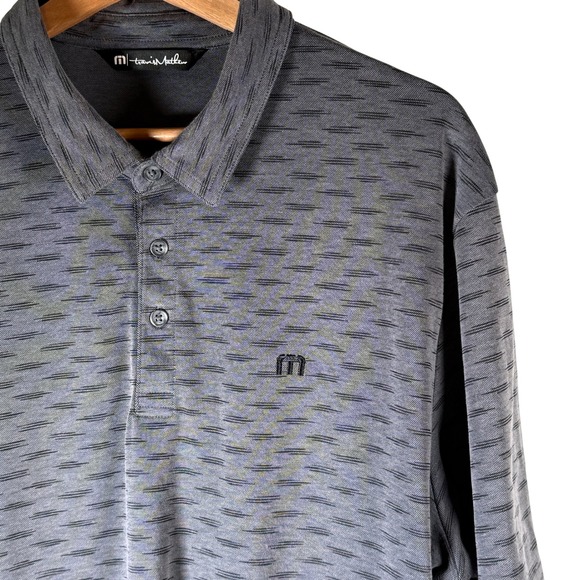 Travis Mathew Mens Golf Polo Shirt Grey Textured Pattern Short Sleeve XL - Picture 7 of 11